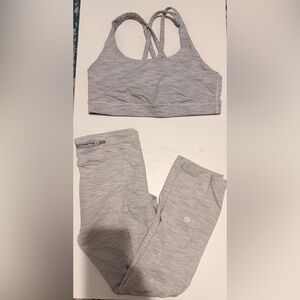 Gray Striped Lululemon Set
